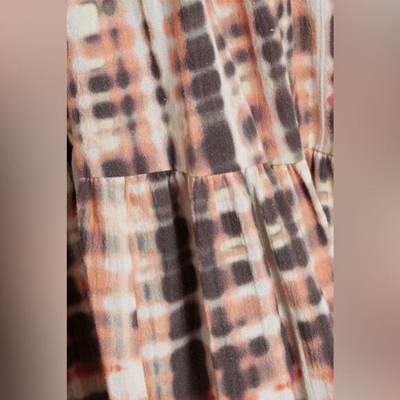 NWT Joie Tobey Peach Espresso Midi V-Neck 3/4 Sleeve Dress Size 6 Small - Picture 6 of 9